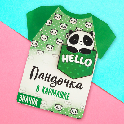 Деревянный значок «Пандочка», 9,6 х 11 см