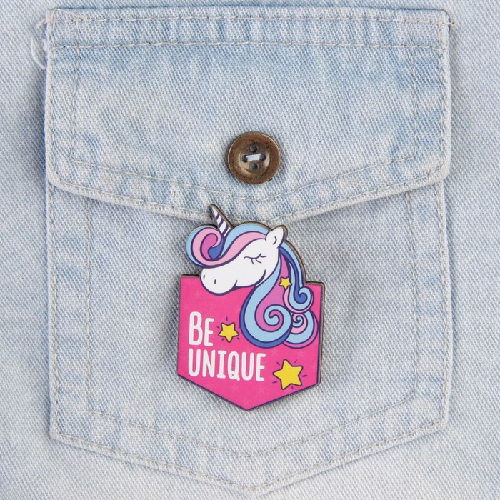 Деревянный значок «Be unique», 9,6 х 11 см