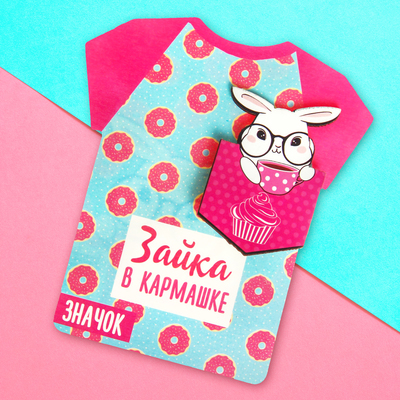 Деревянный значок «Зайка», 9,6 х 11 см