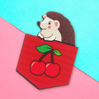 Деревянный значок "Ёжик" - Фото 2