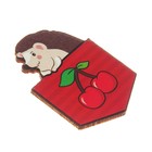 Деревянный значок "Ёжик" - Фото 4