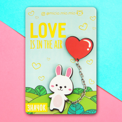 Деревянный значок с доп.элементом «Love», 8 х 12 см