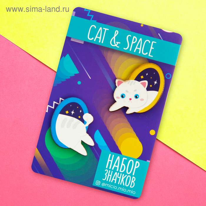 Значок на подложке «Cat&Space» 8 х 12 см - Фото 1