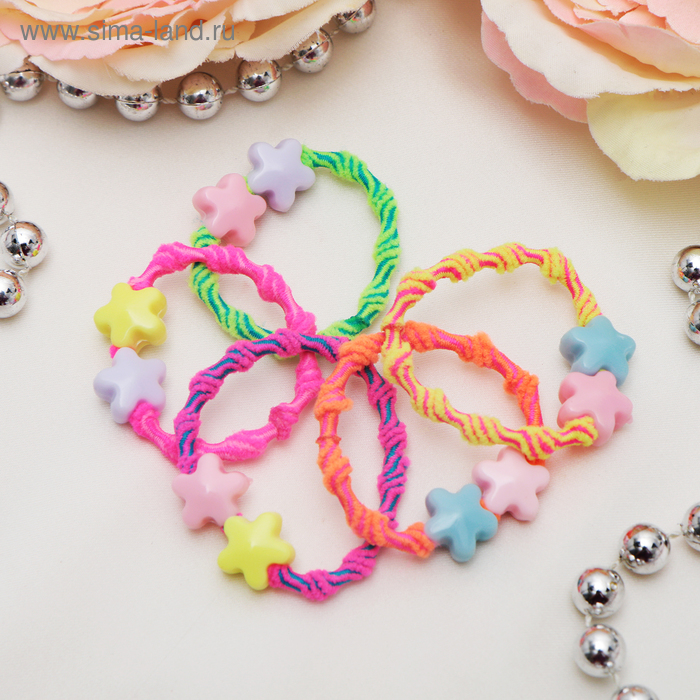 Резинка для волос "Магическая" (набор 5 шт) звёздочки - Фото 1