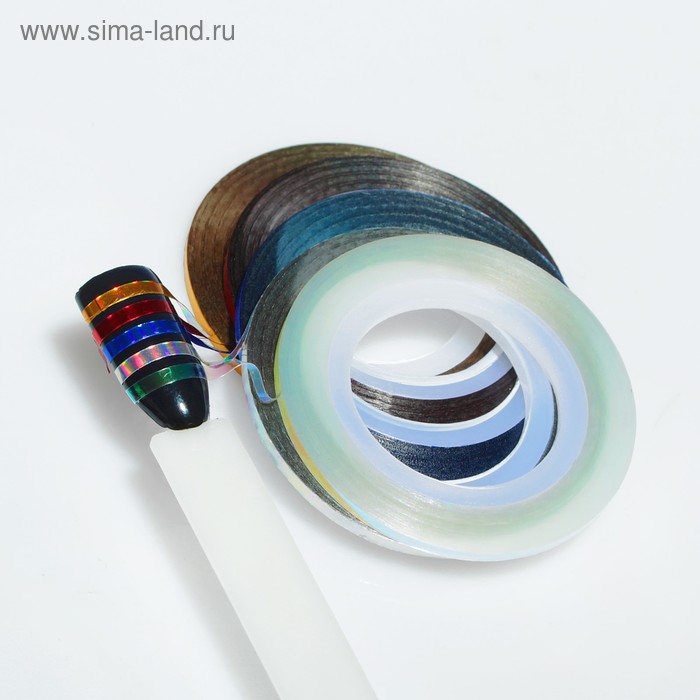 Ленты клеевые для декора «Голография», 5 шт, 2 мм, 18 м, цвет МИКС - Фото 1