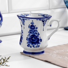 Кружка фарфор гжель «Валерьян», h=10 см, V=0.25 л, автор Ремизов В. - Фото 2