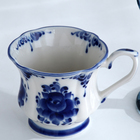 Чашка фарфоровая гжель «Валерия», H=8.5 см - Фото 3