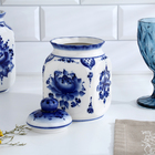 Банка для хранения сыпучих продуктов «Каскад», 16.5 см, 0.95 л, автор Шибаев С., фарфор гжель - Фото 8