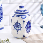 Банка для хранения сыпучих продуктов «Каскад», 1.25 л, h=19.5 см, фарфор гжель - Фото 2