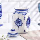 Банка для хранения сыпучих продуктов «Каскад», 1.25 л, h=19.5 см, фарфор гжель - Фото 3