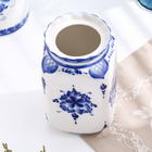 Банка для хранения сыпучих продуктов «Каскад», 1.25 л, h=19.5 см, фарфор гжель - Фото 4