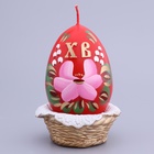 Декоративная свеча «Пасхальное яйцо в лукошке» - фото 9551944