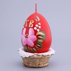 Декоративная свеча «Пасхальное яйцо в лукошке» - фото 9551945