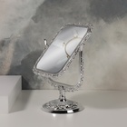 Зеркало настольное, с увеличением х2, двустороннее, 16×23 см, (10.5×14.5 см), серебристое - Фото 4