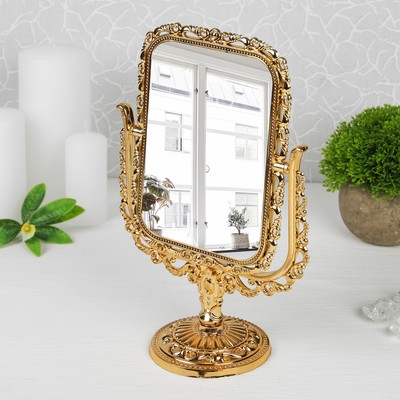 Зеркало настольное, с увеличением, зеркальная поверхность 11 х 15,5 см, цвет бронзовый