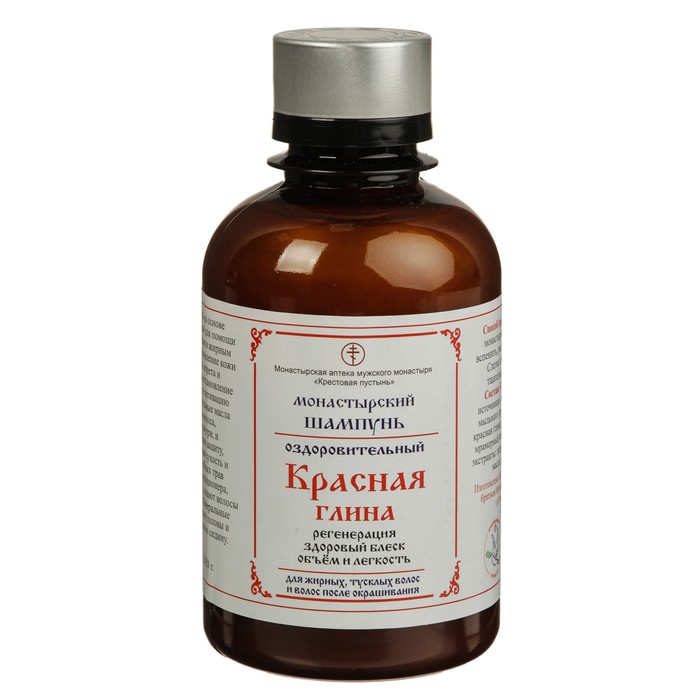 Шампунь Монастырский «Глина красная», бессульфатный 200 мл - Фото 1