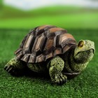 Садовая фигура "Черепаха", коричнево-зеленая, полистоун, 13х20х25 см - Фото 2