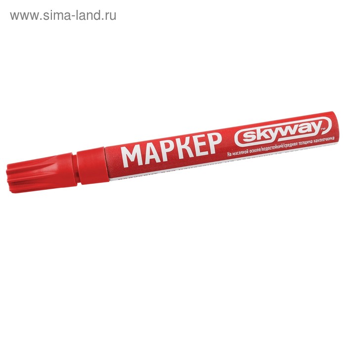 Маркер-карандаш Skyway, от сколов и царапин,наконечник из фетра, красный