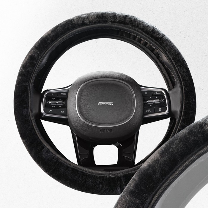 Оплётка Skyway Arctic-6, размер M, искусственный мех, чёрная - Фото 1