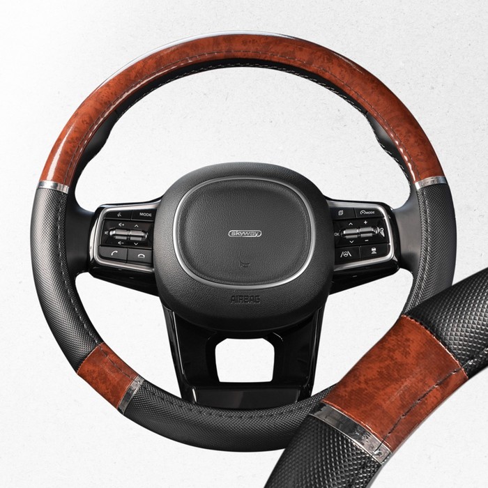 

Оплетка Skyway Wood-8, размер M, черно-коричневый, экокожа, S01102058