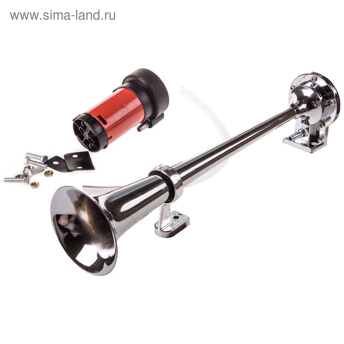 Сигнал звуковой Skyway 007, воздушный, 400 мм, 12 В, 70 Дцб, хром, S07601007 - Фото 1