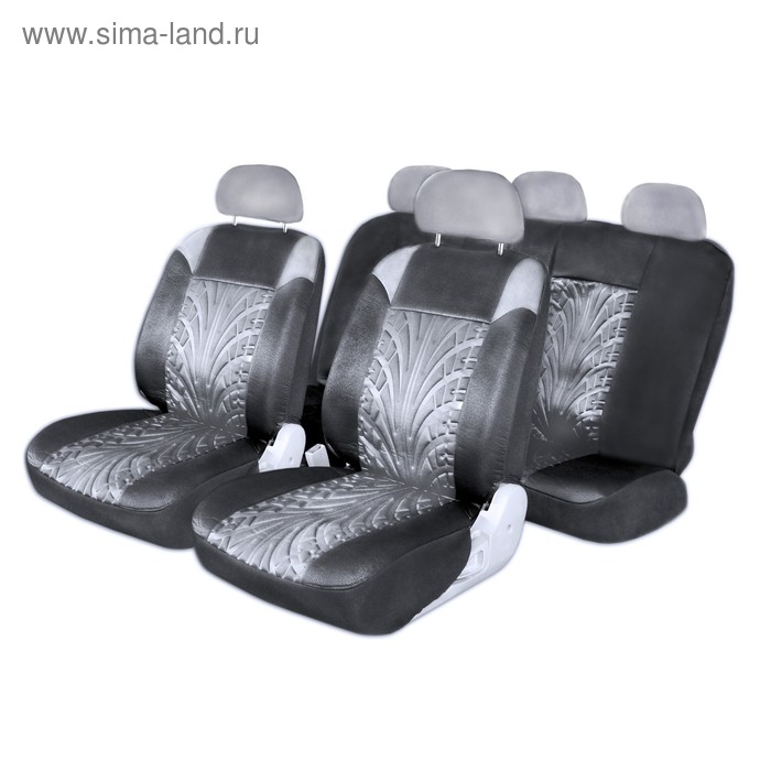 Чехлы сиденья Skyway Forward, полиэстер, 11 предметов, черно-серый, S01301045 - Фото 1