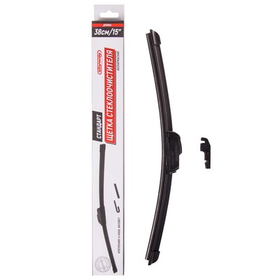 Щетка стеклоочистителя Skyway стандарт, 15"/ 380 мм, бескаркасная, 1 адаптер