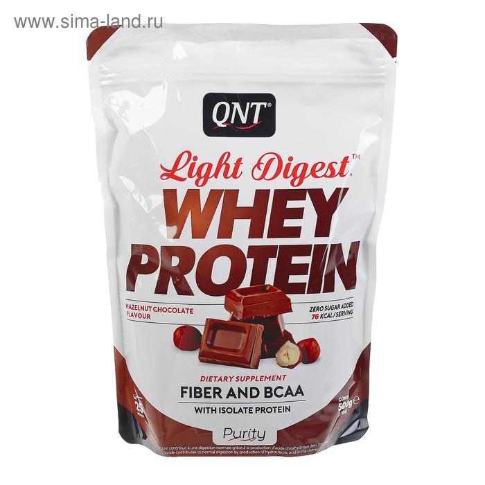 Протеин QNT Light Digest Whey Protein, 500 г, шоколад/лесной орех - Фото 1