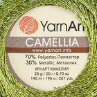 Пряжа для вязания спицами, крючком YarnArt, Camelia, 70% полиэстер, 30% люрекс, 190 м/20 г, (420 зелёный) 3020597 - фото 1523452