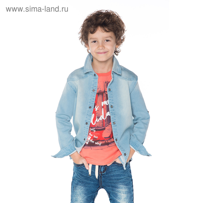 Сорочка для мальчика, рост 110-116 см, цвет светло-голубой SS17-CBN-BSH-529 - Фото 1