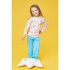 Пижама c манжетами  для девочки, рост 104 см, цвет Пироженки-голубой U070111Y104 - Фото 2