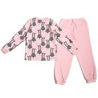 Пижама c манжетами  для девочки, рост 104 см, цвет Кролики U070111Y104 - Фото 2