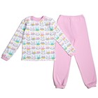 Пижама c манжетами  для девочки, рост 104 см, цвет Зайки-розовый U070111Y104 - Фото 1