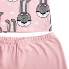 Пижама c манжетами для девочки, рост 116 см, цвет розовый, кролики - Фото 5
