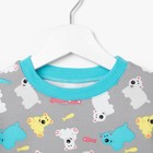 Пижама c манжетами для мальчика, рост 128 см, цвет серый/голубой, мишки - Фото 2