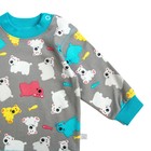 Пижама c манжетами для мальчика, рост 128 см, цвет серый/голубой, мишки - Фото 4