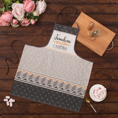 Фартук "Доляна" Готовлю с любовью 67 х 61 см, 100 % хл 162 г/м²