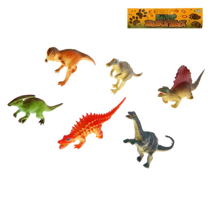 Набор животных " Мир Динозавров", 6 предметов - Фото 1