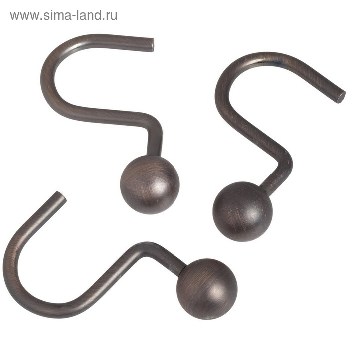 Набор из 12 крючков для шторки Ball Hook Bronze - Фото 1