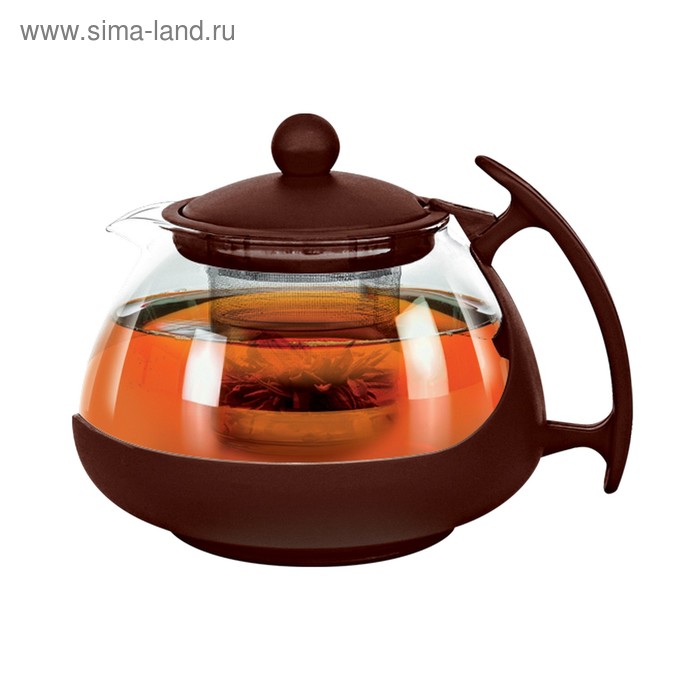 Чайник заварочный 750 мл, цвет коричневый - Фото 1