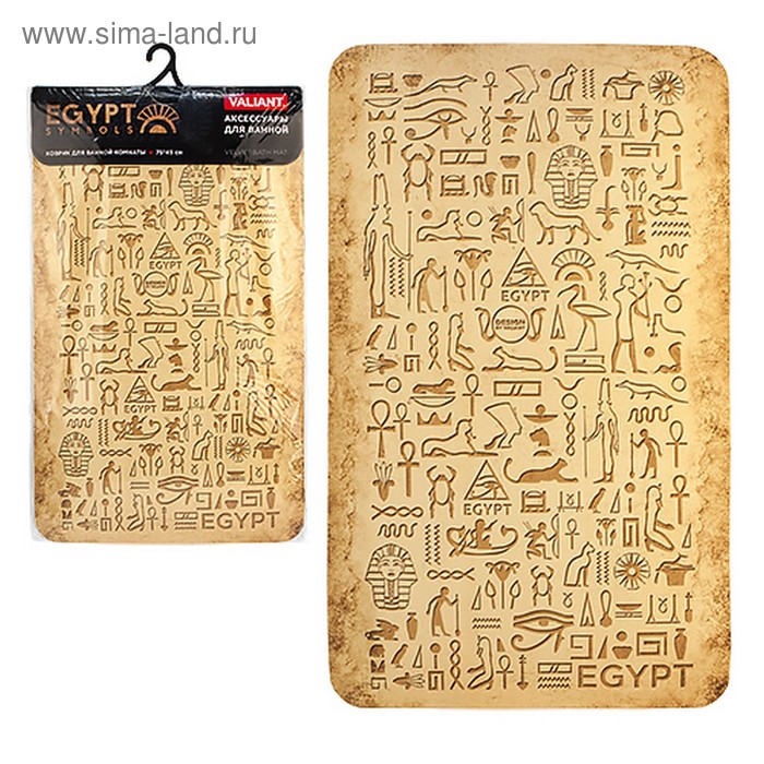 Коврик для ванной комнаты Egypt Symbols, 75 х 45 см - Фото 1