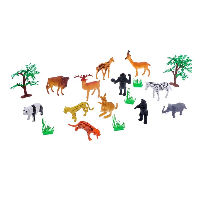 Набор животных "Сафари" с аксессуарами, 12 фигурок - Фото 1