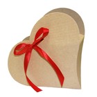 Коробка крафт из рифленого картона, сердце, 18 х 20 х 4 см - Фото 2