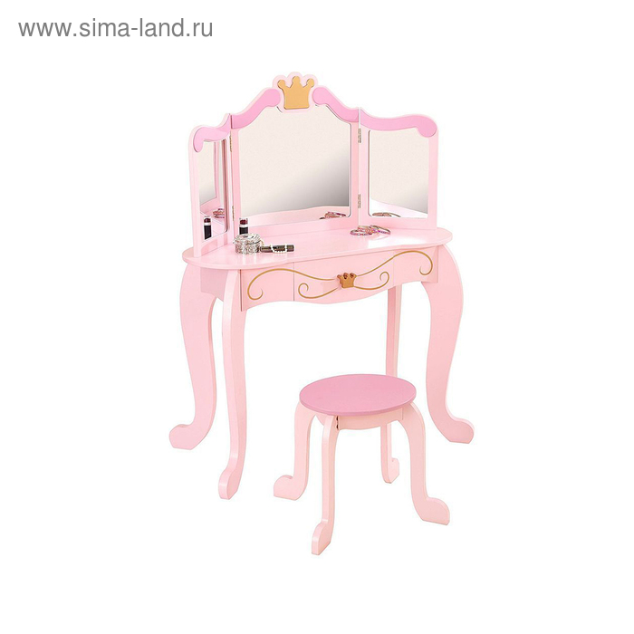 Туалетный столик (трельяж) с зеркалом для девочки «Принцесса» - Фото 1