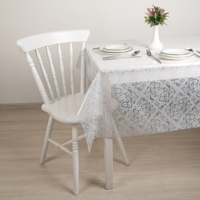 Скатерть без основы многоразовая «Ажурная», 132×220 см, МИКС