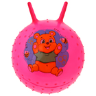 Мяч прыгун с рожками массажный "Мишка" d=45 см, 350 гр, цвета микс - Фото 1