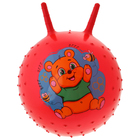 Мяч прыгун с рожками массажный "Мишка" d=45 см, 350 гр, цвета микс - Фото 4