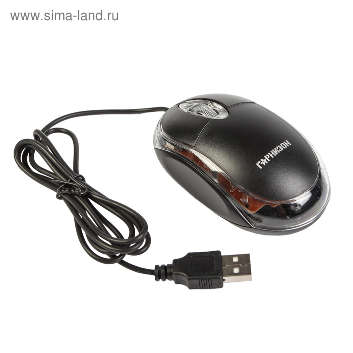 Мышь "Гарнизон" GM-100, проводная, оптическая, 1000 dpi, USB, чёрная - Фото 1