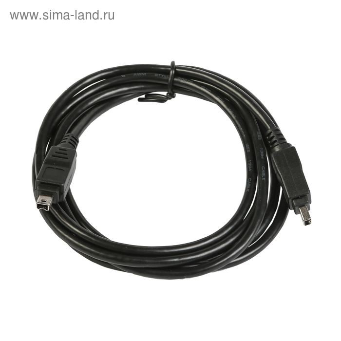 Кабель Gembird FWP-44-6, FireWire (IEEE1394) 4p(m)-4p(m), до 400 Мб/с, 1.8м, черный - Фото 1