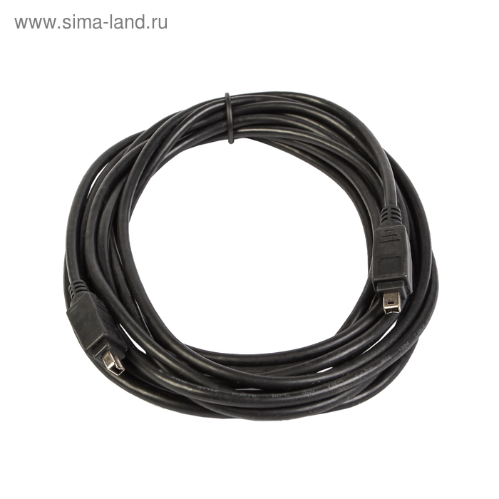 Кабель Gembird FWP-44-15, FireWire (IEEE1394) 4p(m)-4p(m), до 400 Мб/с, 4.5м, черный - Фото 1